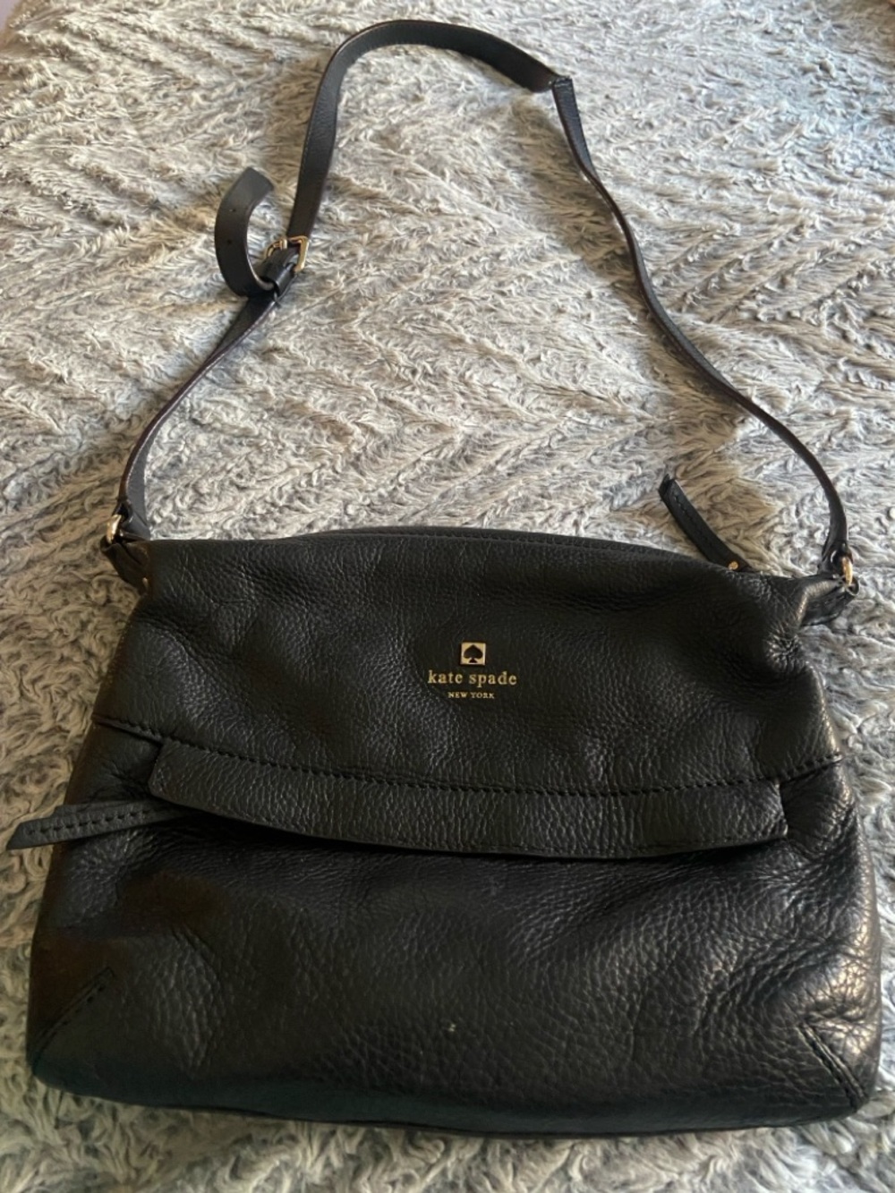 kate spade Black Pebbled Leather Crossbody Shoulder Bag